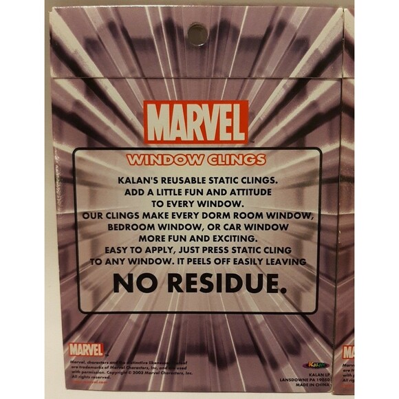 New 2003 Marvel Kalan Window Clings Decal Captain America Hulk Avengers MCU Gift - Picture 4 of 8